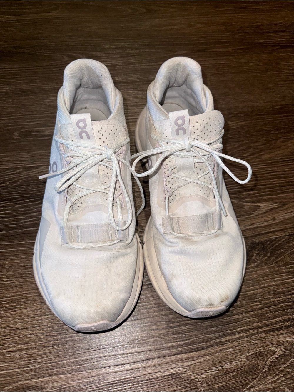 On Running Kids White and Light Pink Sneakers